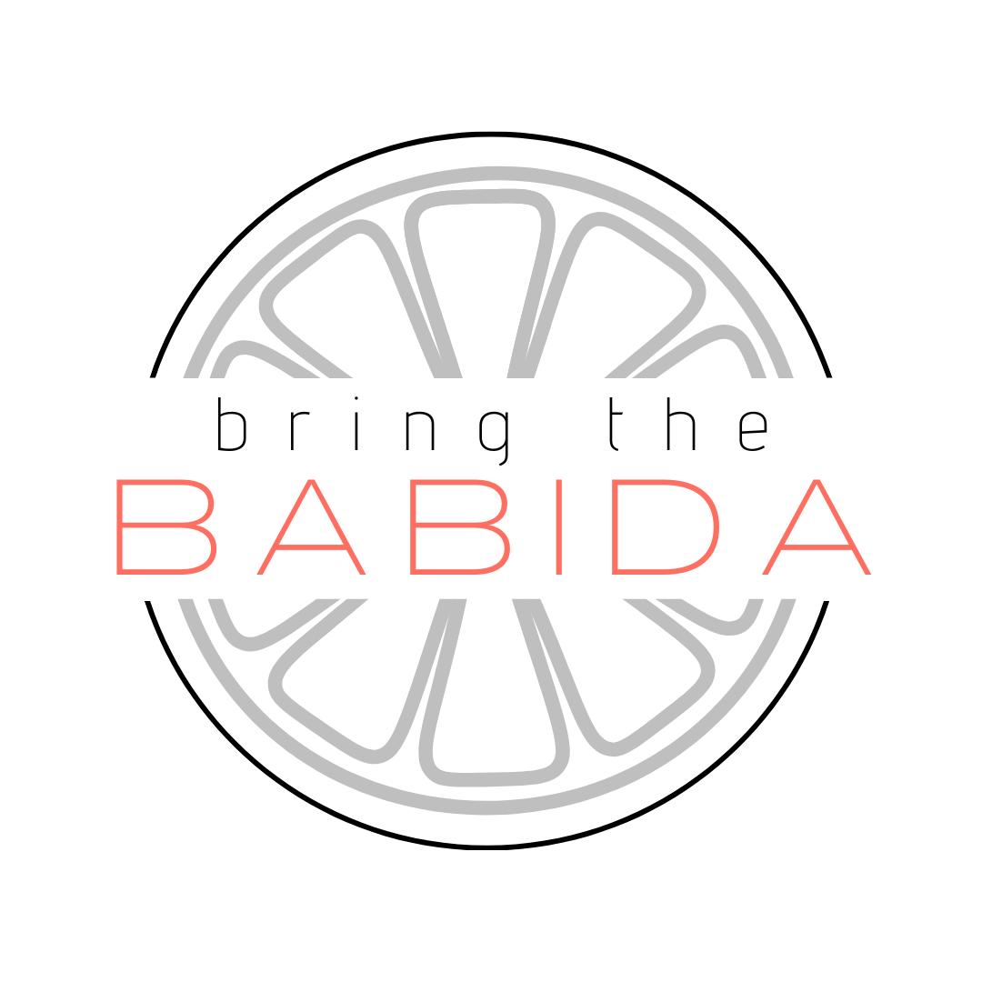 This is our company logo.  It's the shape of a citrus slice with BRING THE BABIDA across the middle.  We think it perfectly represents the fresh flavour you get from our finely curated fruits and spices for all of our Sangria recipes.