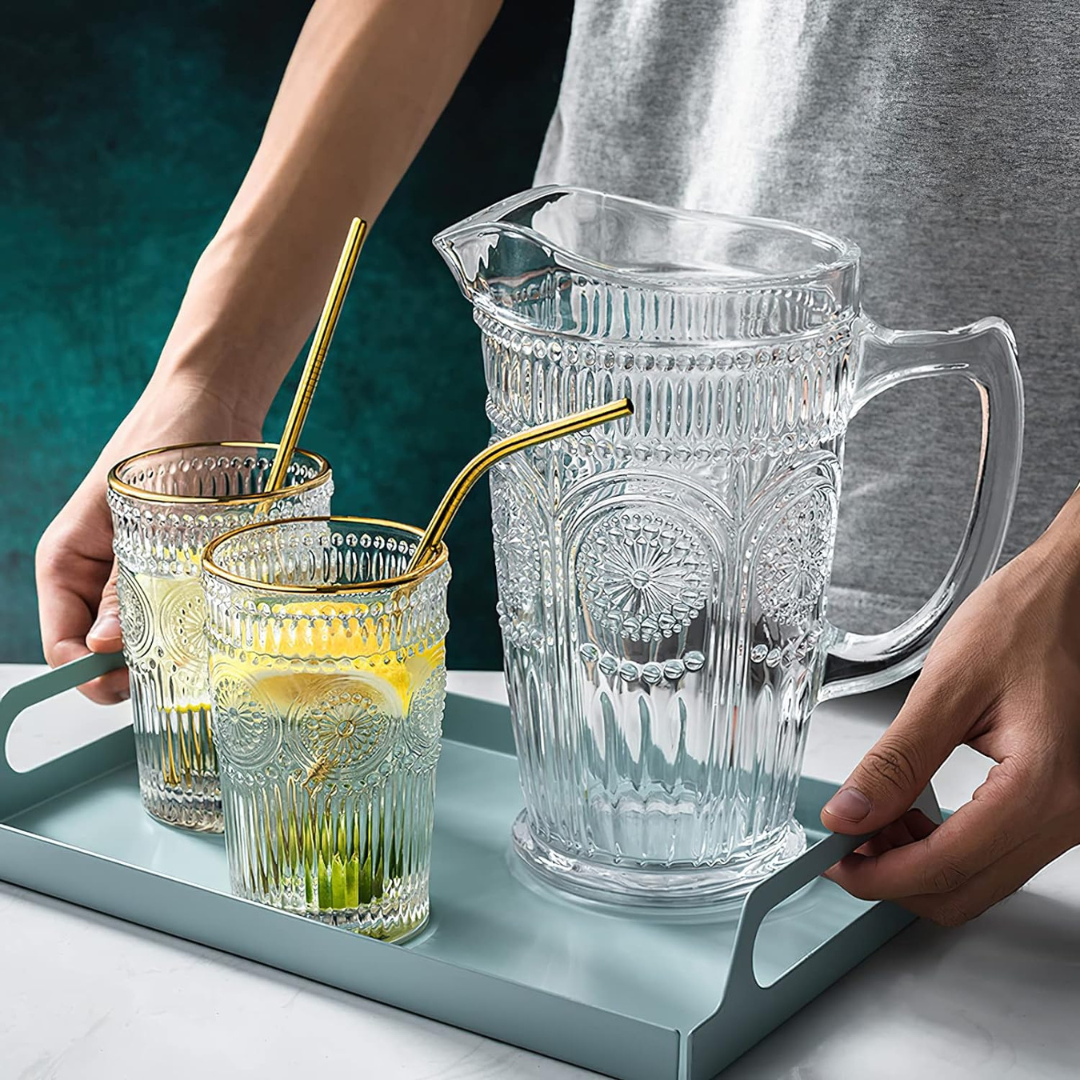 Vintage Style Glass Pitcher Jug (1.2L / 42oz)