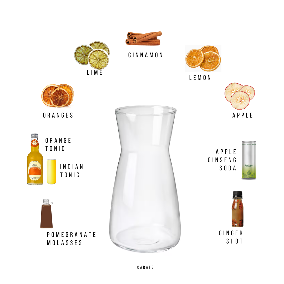 VABIDA | Non Alcoholic White Sangria Carafe Gift Set (4 portions + Carafe)