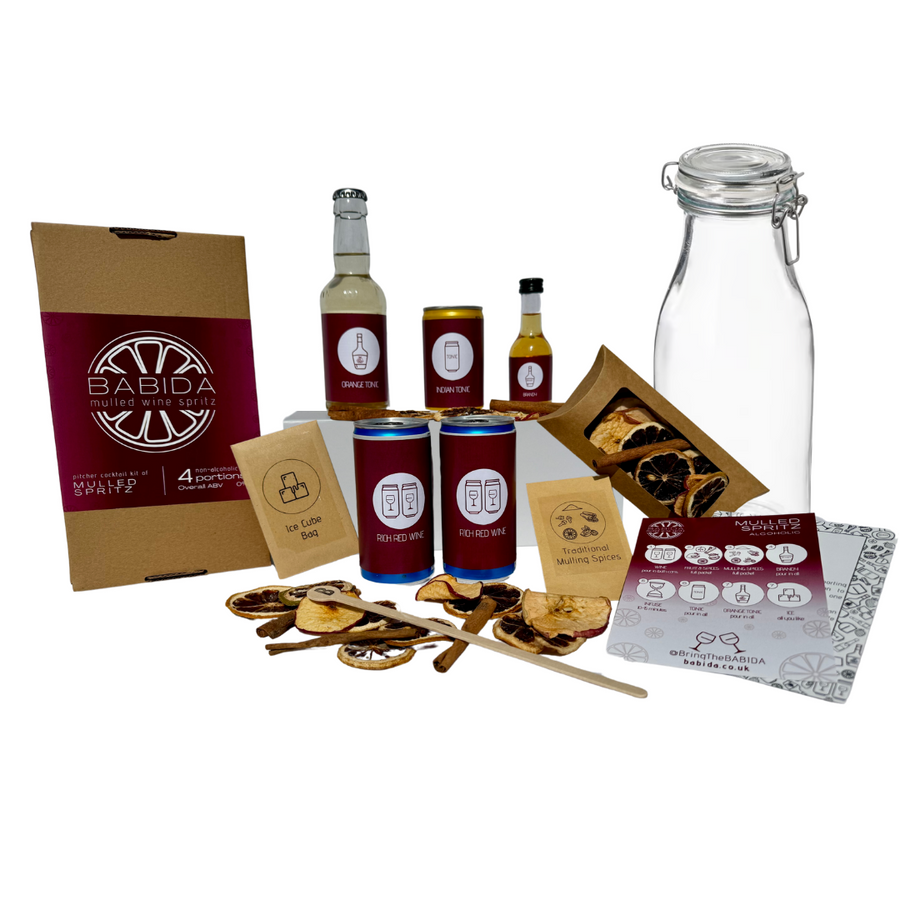 BABIDA Mulled Wine Spritz Drinks Kit & Gift Hamper | Christmas Cocktail Gift Set Picnic Edition