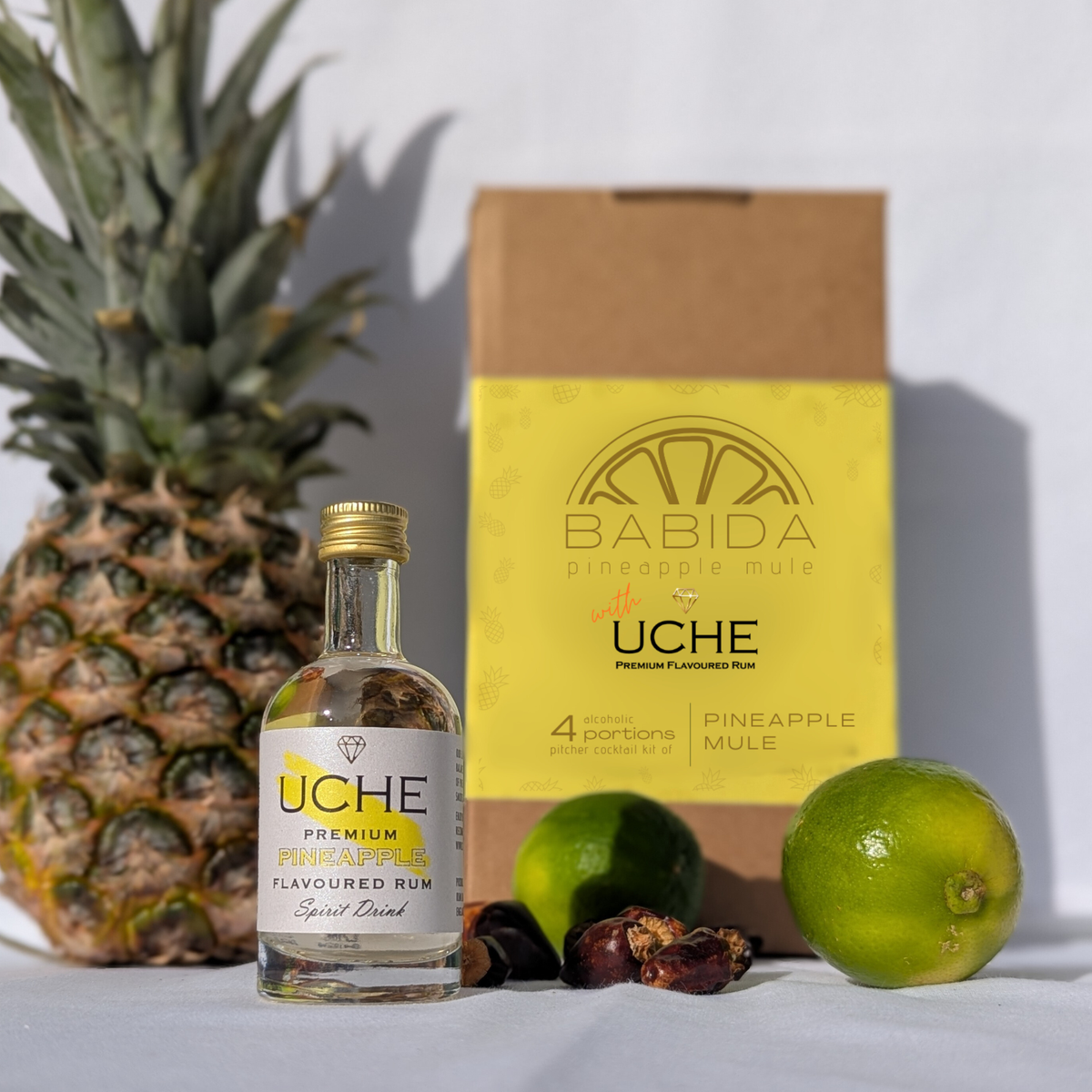 BABIDA Pineapple Mule Drinks Kit & Gift Hamper featuring UCHE Rum Cocktail Gift Set Refill Edition