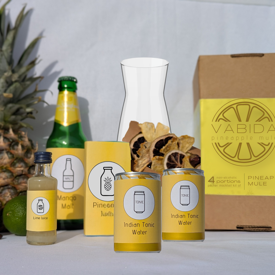VABIDA Pineapple Mule Drinks Kit & Gift Hamper | Alcohol-Free Cocktail Gift Set Gift Edition
