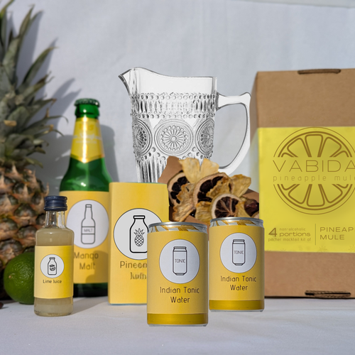 VABIDA Pineapple Mule Drinks Kit & Gift Hamper | Alcohol-Free Cocktail Gift Set Party Edition