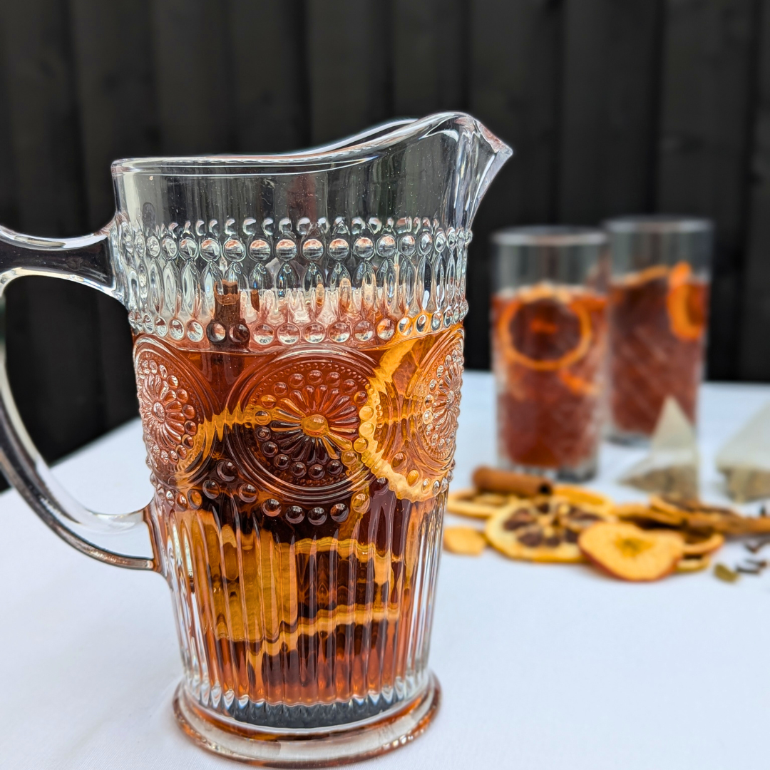 BABIDA Gift Set with Pitcher – Mulled Wine Spritz (Alcoholic) Pitcher Cocktails – 4 Festive Servings + Vintage Style Glass Pitcher