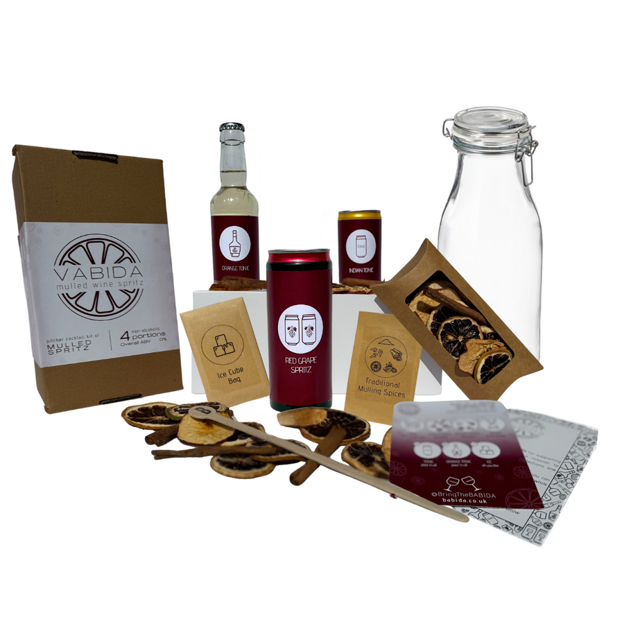 VABIDA Mulled Wine Spritz Drinks Kit | Alcohol-Free Christmas Gift Hamper Picnic Edition