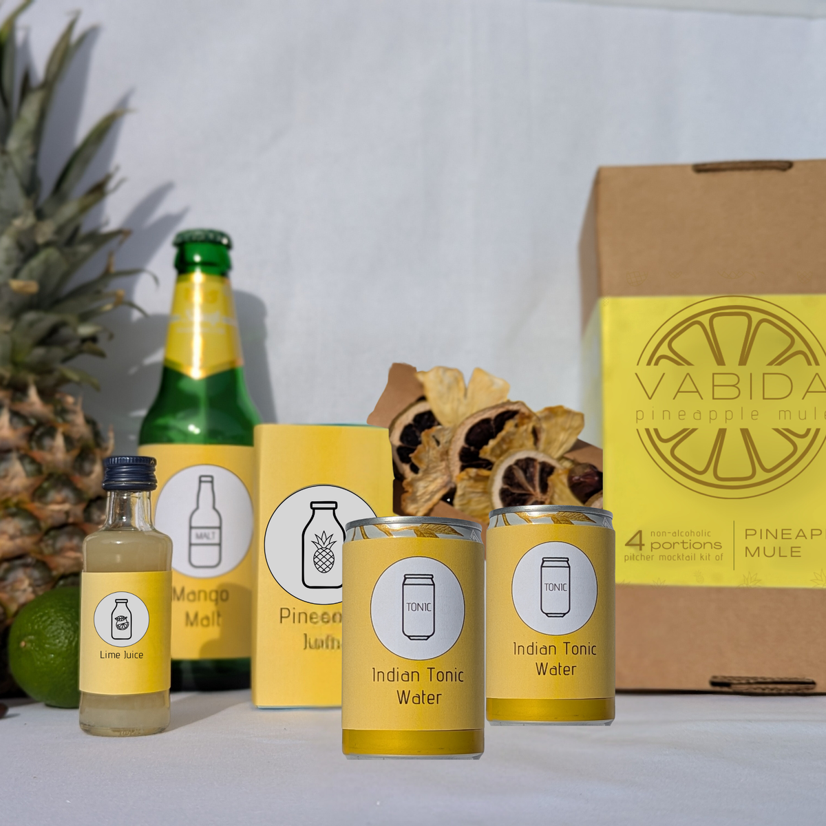 VABIDA Pineapple Mule Drinks Kit & Gift Hamper | Alcohol-Free Cocktail Gift Set Refill Edition