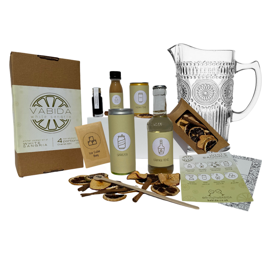 VABIDA White Sangria Drinks Kit & Gift Hamper | Alcohol-Free Sangria Gift Set Party Edition